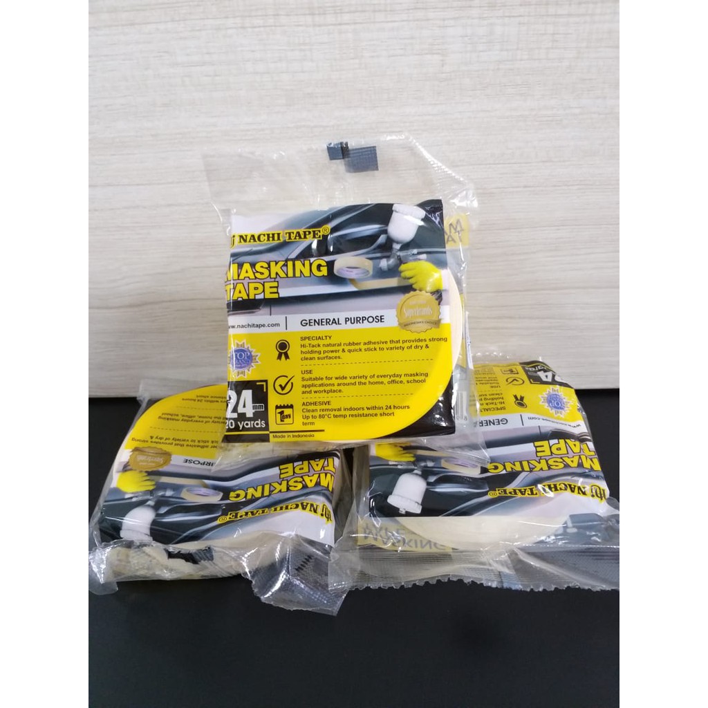 

Masking Tape Isolasi Kertas Merk Nachi 24MMX20Y 10013024