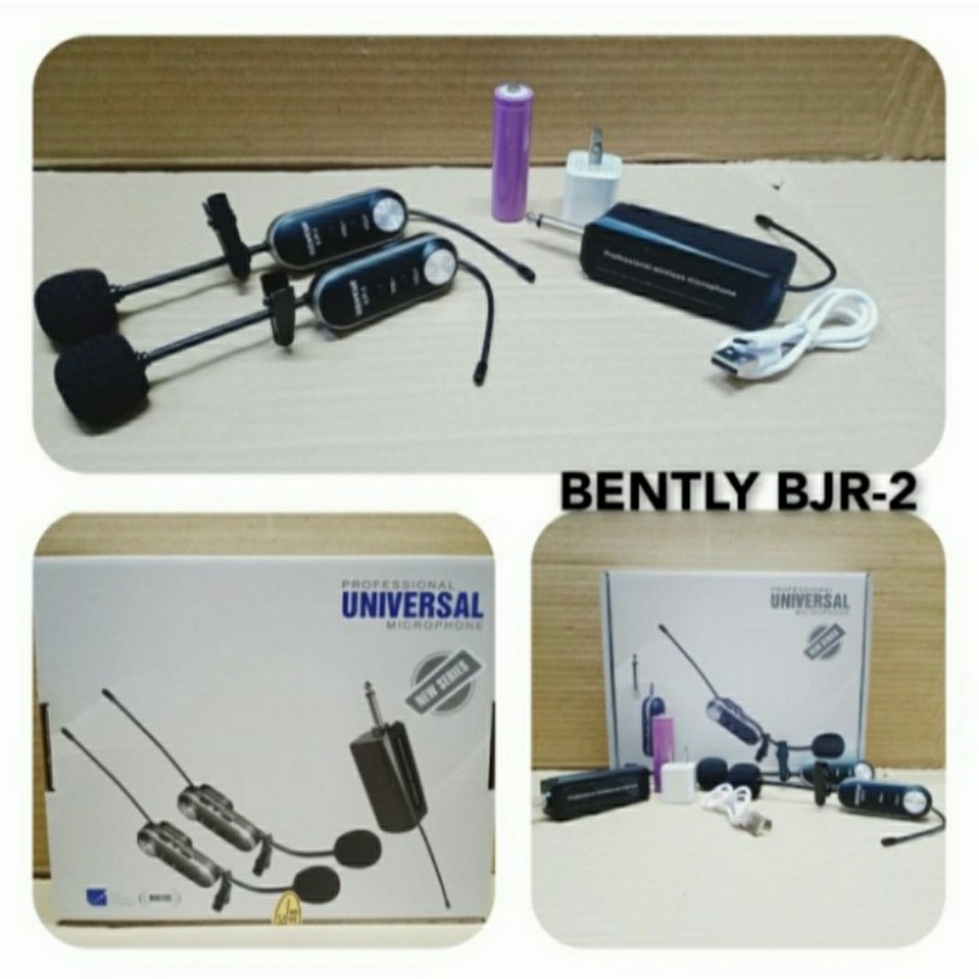 Mic Wireless Dual Clip on BJR 2 Microphone jepit 2 BJR 2 Clipon