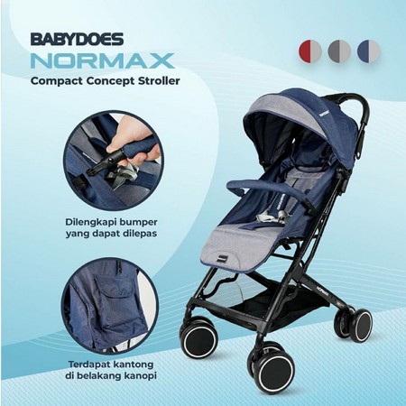 Makassar Kereta Dorong Bayi Stroller / Stroler Babydoes Normax Bisa Lipat &amp; Ditarik seperti Koper