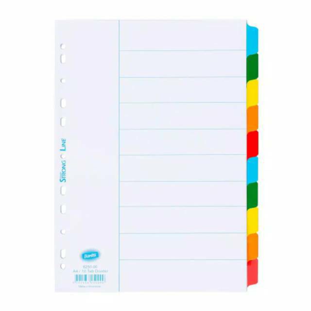 

Bantex Pembatas Binder Divider A4 10 Lembar Index Rainbow