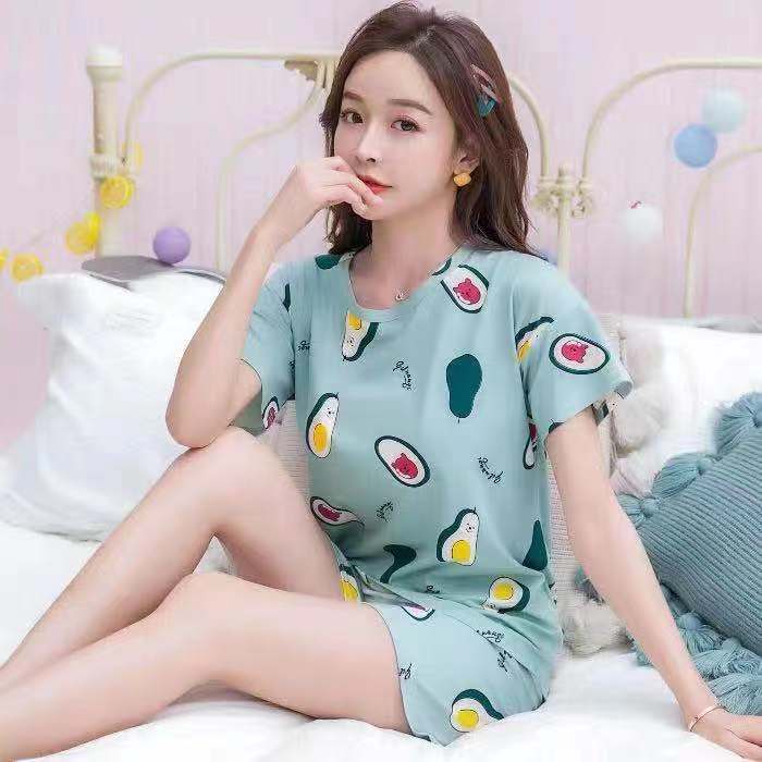 Pajamas Baju Tidur Wanita Piyama Lengan Pendek Import Motif Kartun Lucu BT01