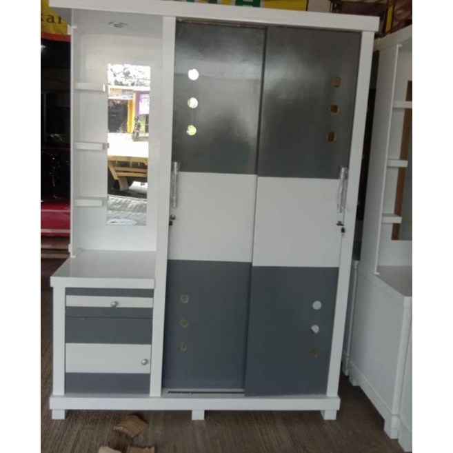 Lemari 2 pintu sliding + meja rias