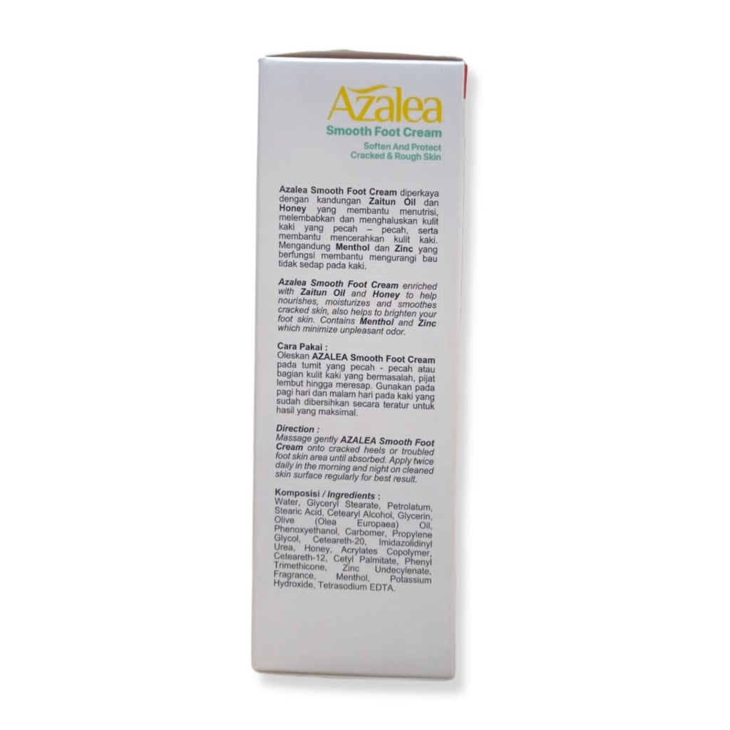 Azalea Smooth Foot Cream Soften And Protect Creacked &amp; Rough Skin - 35 gr