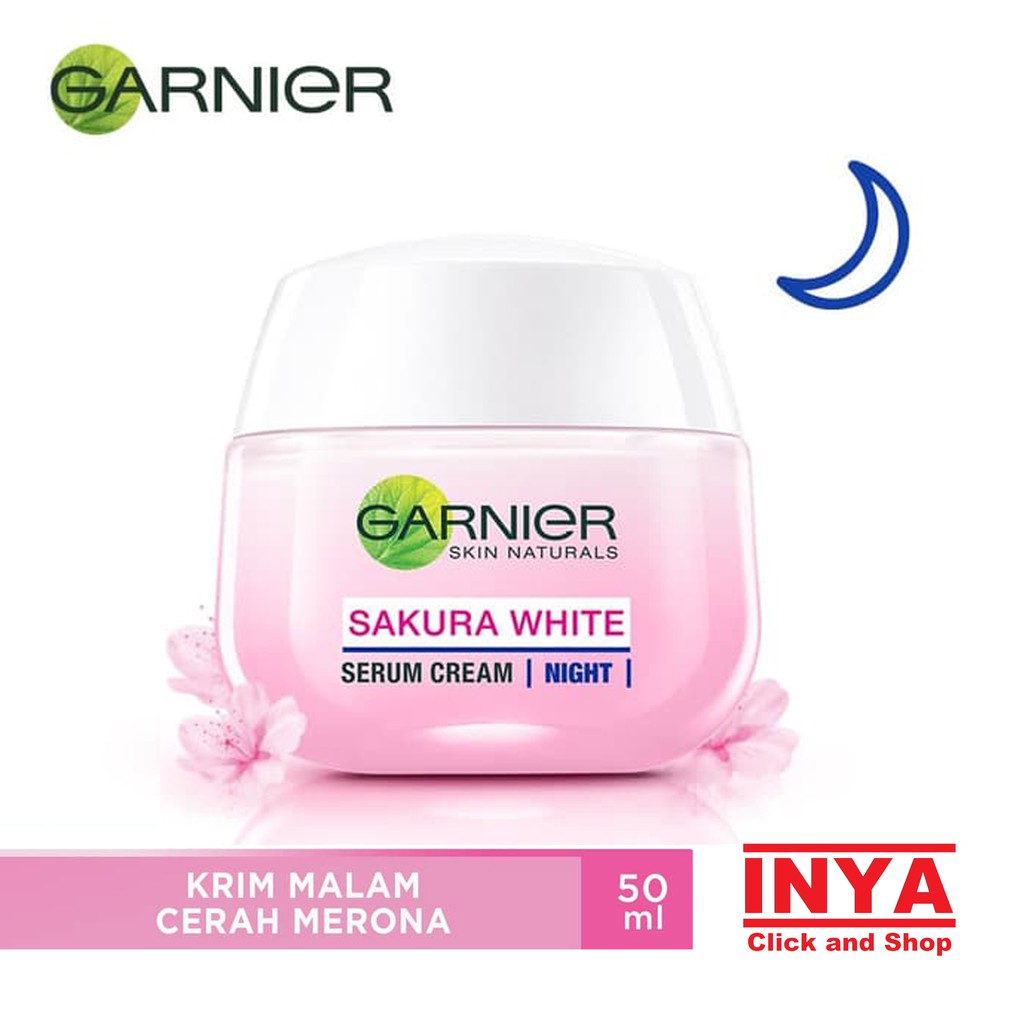 GARNIER SAKURA WHITE NIGHT CREAM 50ml - Pelembab Wajah