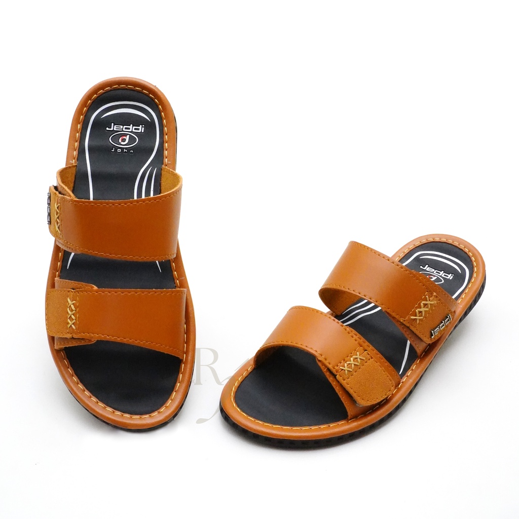 JEDDI [DPK 201] Sandal Selop Pria Kasual Slide Sandal Kulit Laki-laki Sandal Slip on Pria