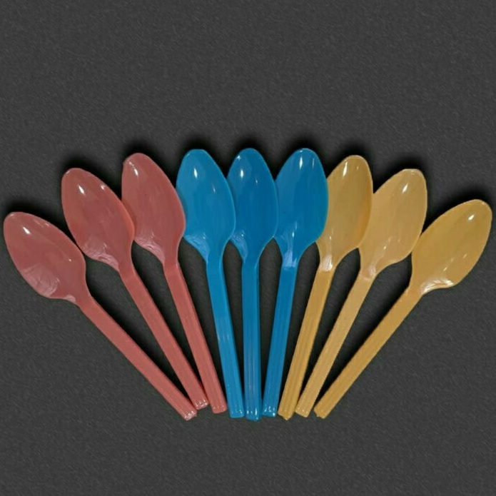 TERMURAH Sendok Pop Ice Sop Buah Kecil Warna 100 pcs Sendok Warna Sendok Plastik Sendok Warna Plasti