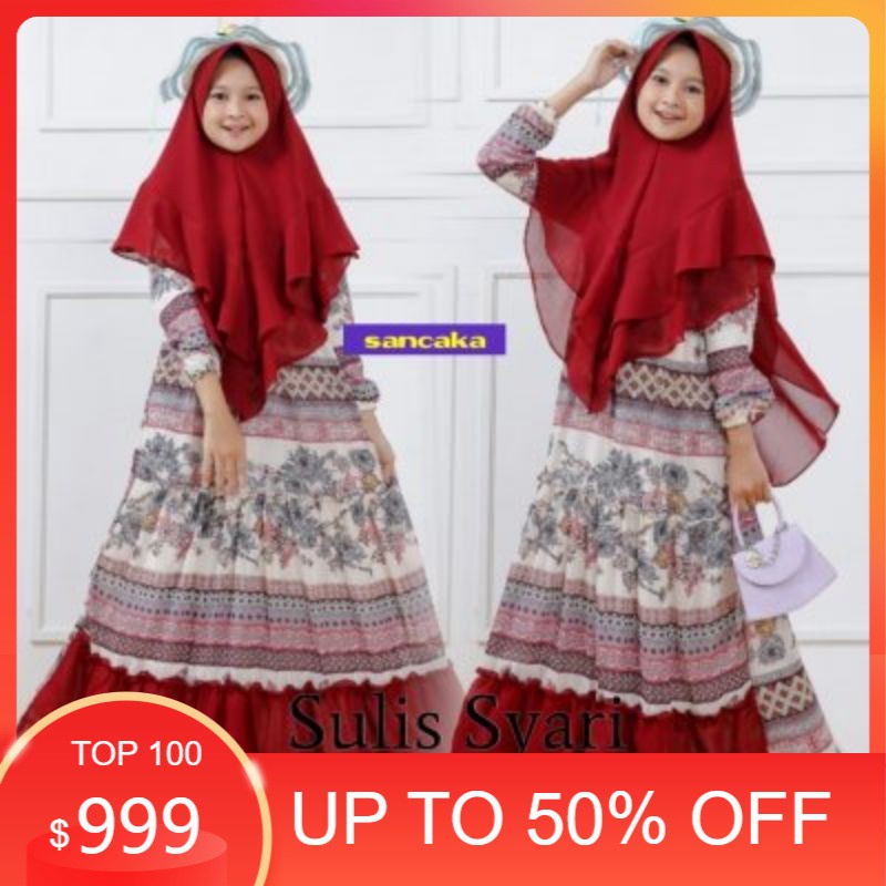 SL Sulis Syari Kids/gamis anak/gamis remaja/gamis usia 9-14 tahun/gamis set hijab/gamis muslim