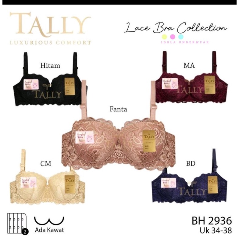 Tally Bra BH 2936 brokat kawat busa tipis