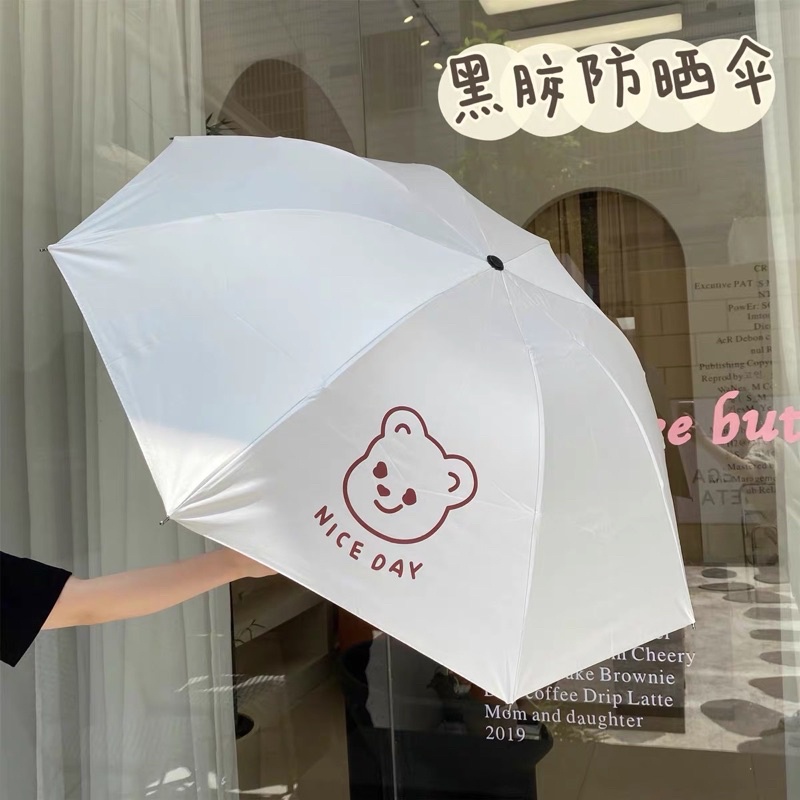 PAYUNG LIPAT MOTIF DAN KARAKTER LUCU / PAYUNG LIPAT MOTIF POODLE BEAR Anti UV Hujan atau Panas / PREMIUM POODLE BEAR UMBRELLA