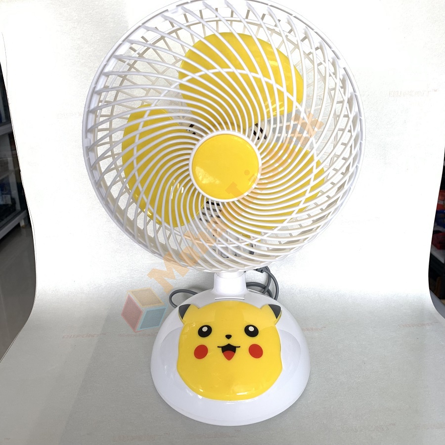 Kipas Angin Meja Duduk Karakter Pikacu Pikachu 8&quot; Kencang Desk Fan 8In Swing Kiri Kanan