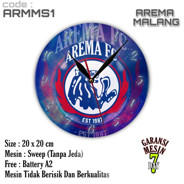 Jam Dinding AREMA MALANG Team Club Klub Sepak bola AREMANIA