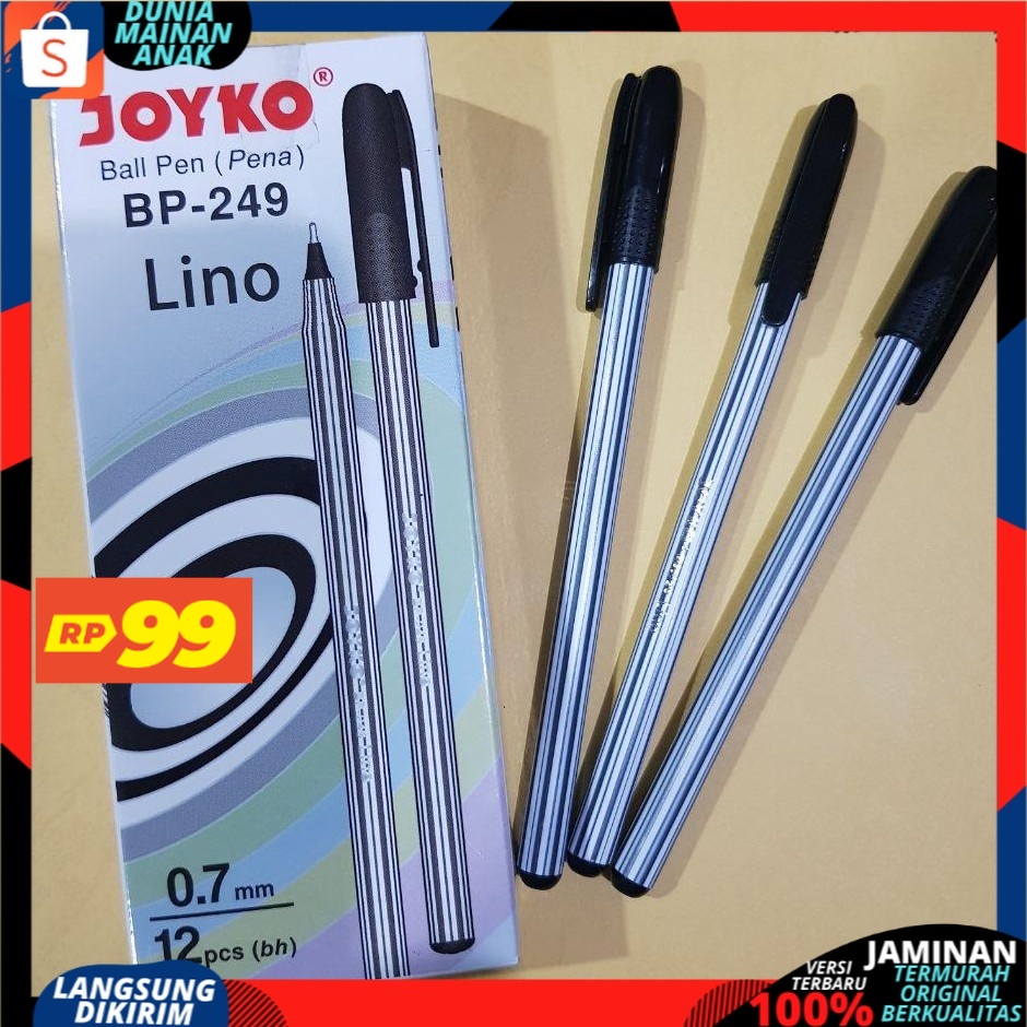 ( PROMO 99 ) Pen Ballpoint Lino JOYKO BP-249 Pulpen Lino / Pena 0,7 Hitam / Biru 1pcs Termurah