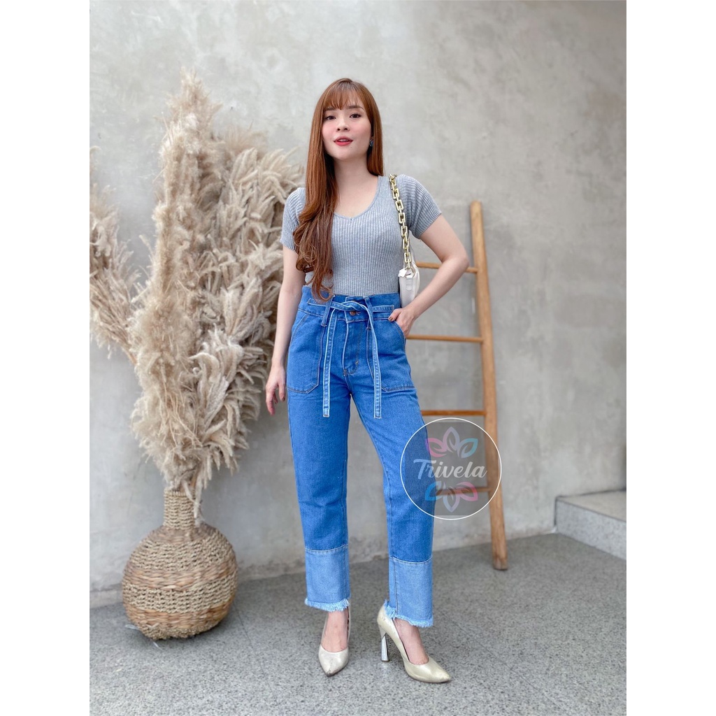 Alea Boyfie / Celana Jeans Boyfriend Alea Wanita