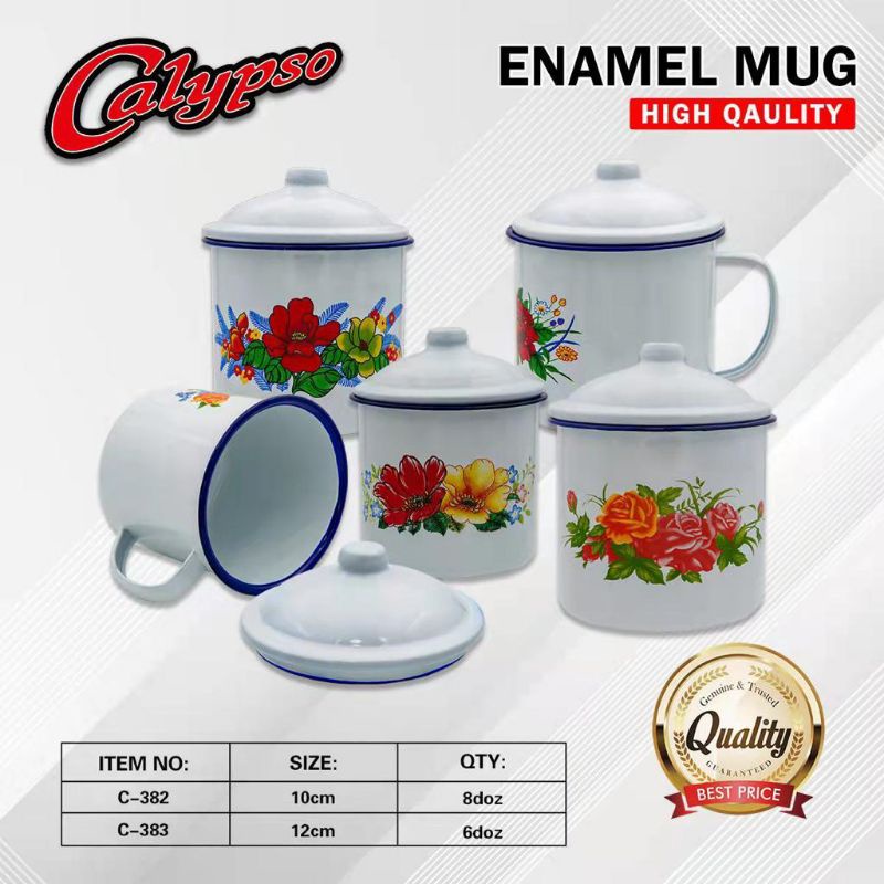 Mug Enamel Jadul Kembang Bunga TUTUP 12 Cm/Mug Enamel 10 cm/MUG JADUL BLIRIK 10CM/MUG BLIRIK 12CM/MUG STAILESS 10CM/MUG STAINLESS 12 CM