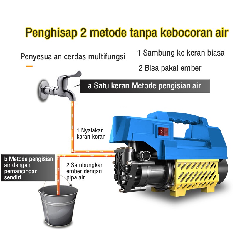 Reaim 600W Alat steam cuci motor &amp; mobil Jet Cleaner High Pressure Washer Alat Cuci Mobil cuci motor tekanan