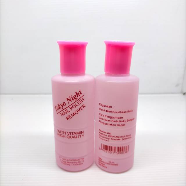[COD] Aseton Tokyo Night 76 ML Pembersih Penghapus Sisa Kutek Cat Kuku - KEMASAN PLASTIK dengan Vitamin High Quality