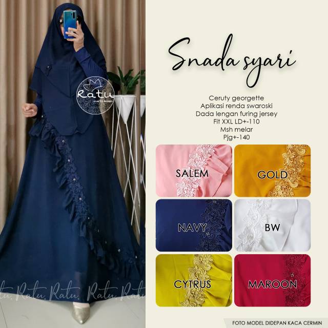 RHS ~ snada syari gamis pesta syari premium jumbo ori solo by ratu hijab