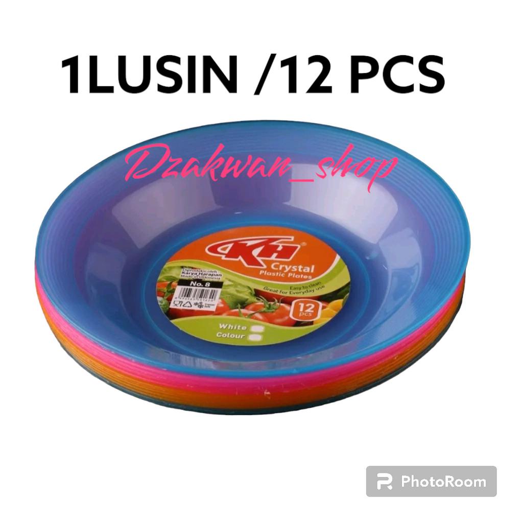 Piring Plastik Murah 1 Lusin / Piring Makan Plastik Tebal Besar - Piring Makan Plastik 9''