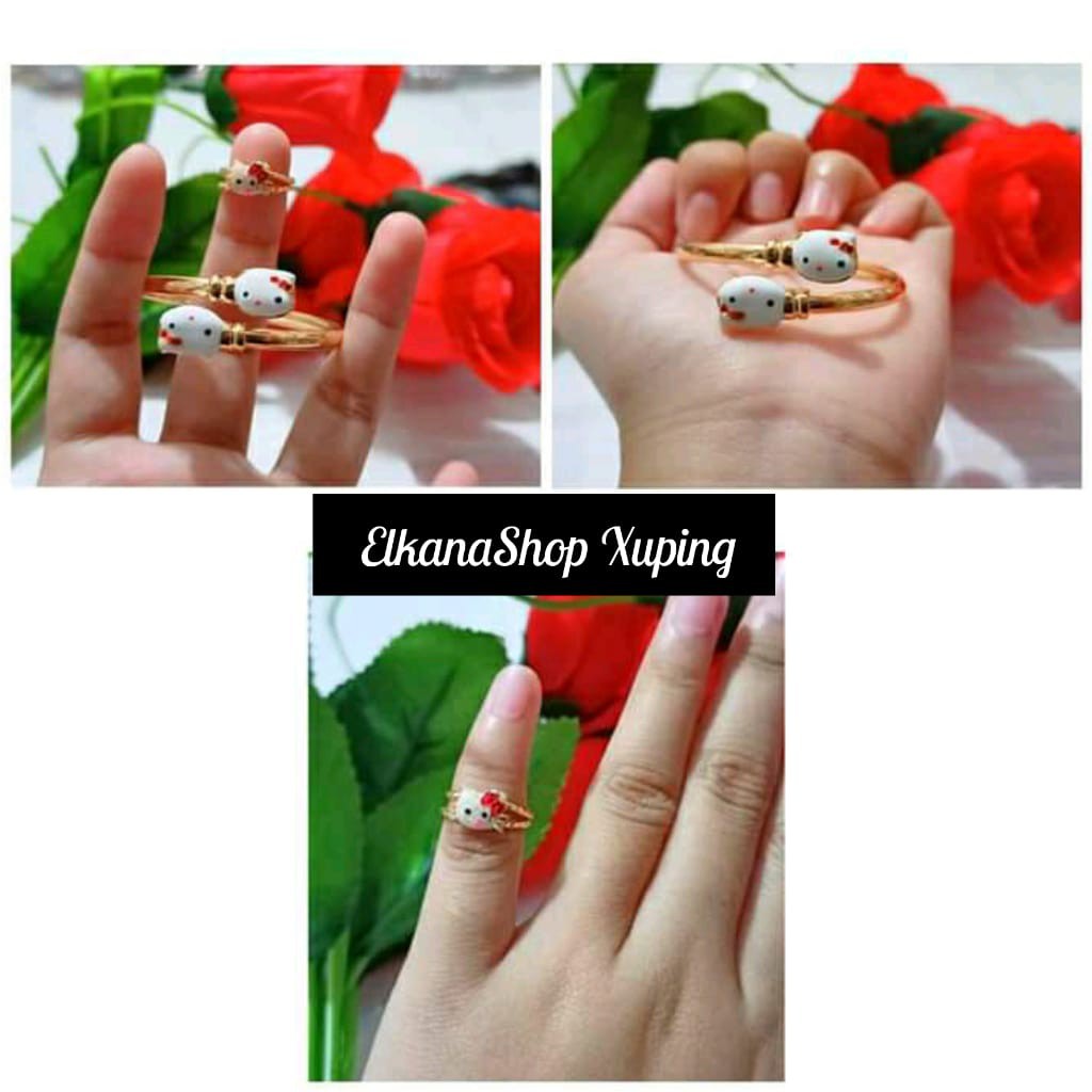 Gelang anak benggel free cincin cat TITANIUM