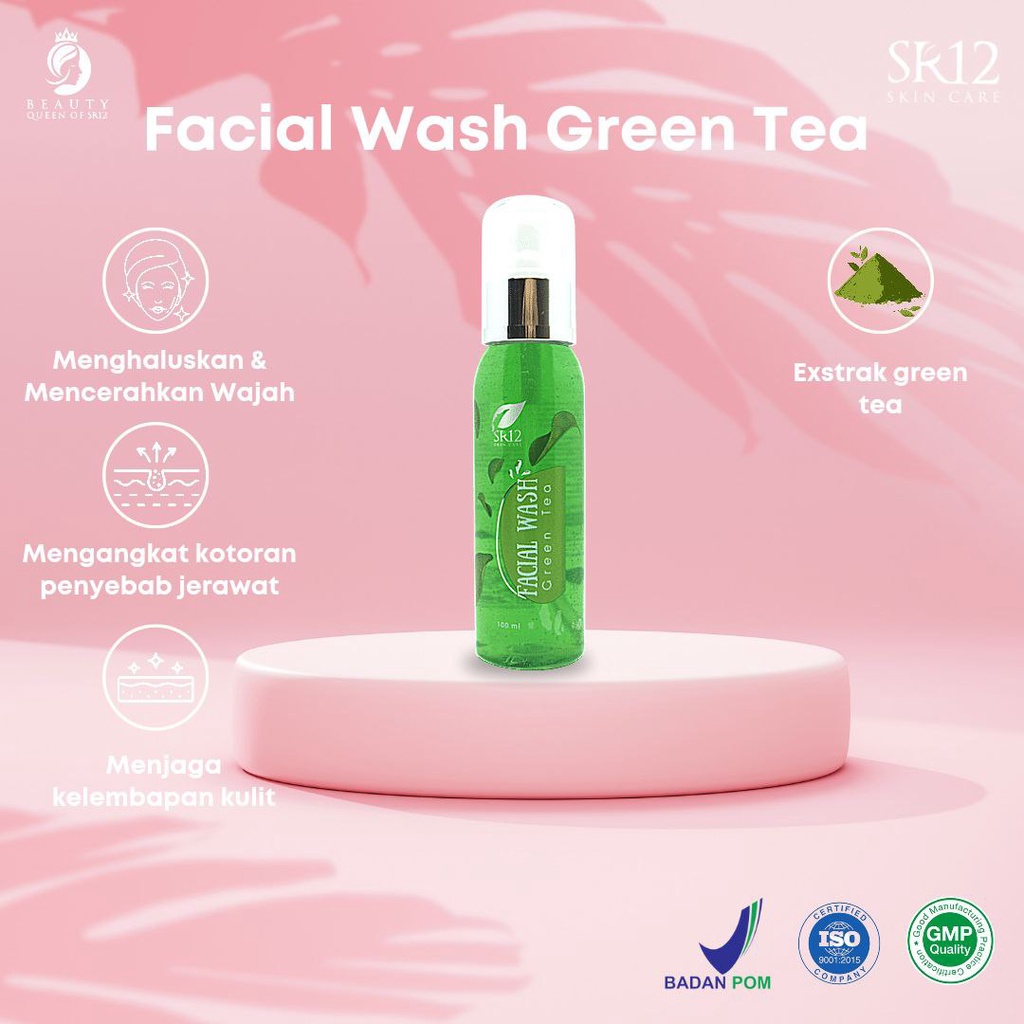 Facial Wash Green Tea 100ml Sabun Cuci Muka Face Wash Pembersih Pencuci Muka Cleanser Pembersih wajah Sabun Muka Pria