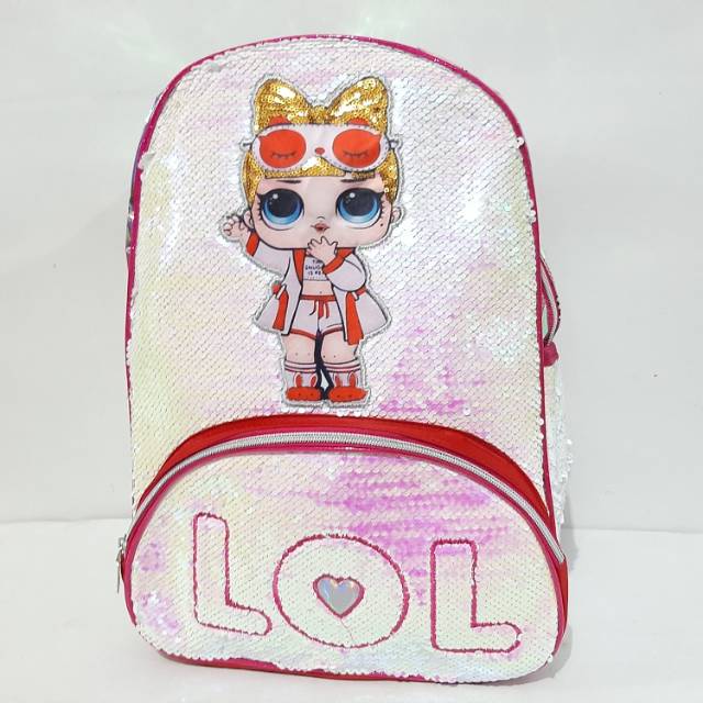Tas ransel full sisik LOL untuk anak perempuan