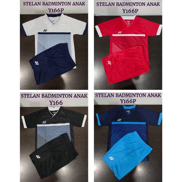 BAJU BADMINTON SETELAN ANAK/BADMINTON Y166 JERSEY BULUTANGKIS