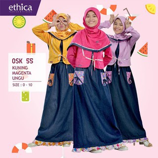 DRESS/GAMIS ANAK PEREMPUAN ETHICA OSK 55 Kuning, Cyclamen & Magenta
