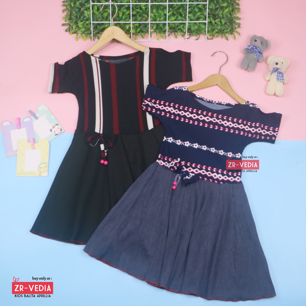 Dress Sabrina Pita 4-5 Tahun / Baju Anak Perempuan Murah  Dres Lengan Motif Pesta Fashion Cewek