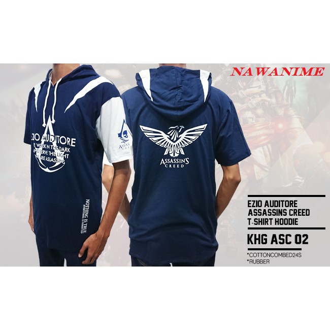 Kaos Hoodie Navy Anime Game Assassin's Creed Ezio Auditore [KHG ASC 02]