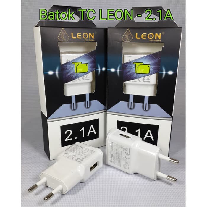 Travel Batok LEON Fast Charging 2A Travel Adaptor USB 100% Original
