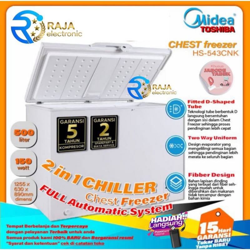 Chest Freezer MIDEA HS-543CK , Freezer box daging ice cream