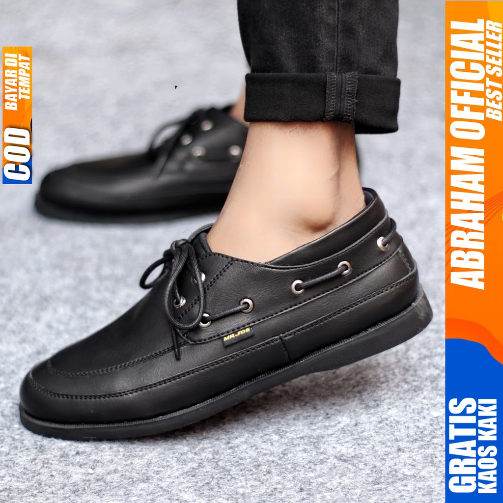 Sepatu Formal Pria Casual Kulit Syntetic Pantofel Hitam Kerja Kantor Kuliah Kondangan Keren Fashion Terbaru