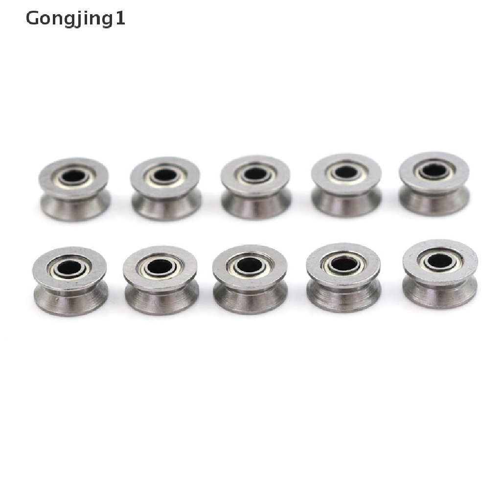 Gongjing1 10pcs Bearing Pulley Ball Bearing Hcs Deep V Groove Ukuran 3x12 X 4mm