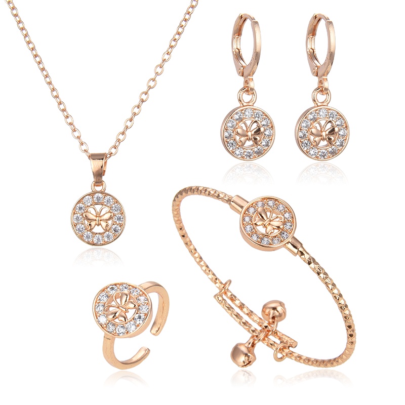 HYL JEWELRY COD set perhiasan titanium anak wanita anti lapis emas karat isi love silver dan tidak l