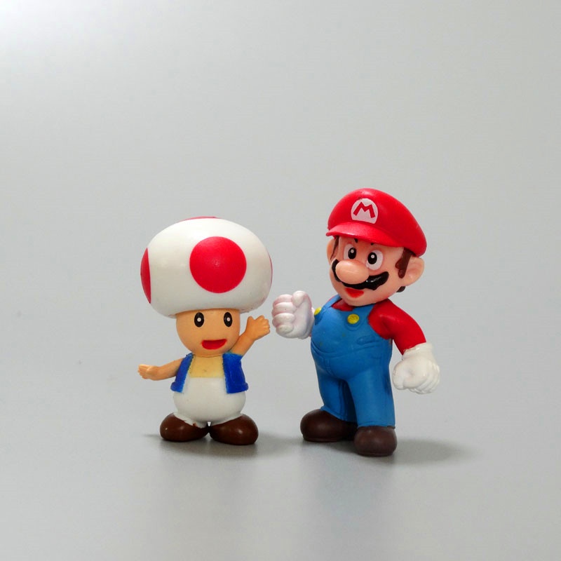 6pcs Super Marie Mario Handmade Figure Louis Jiyao West Dragon Racun Jamur Kartun Boneka Mainan Untuk Anak