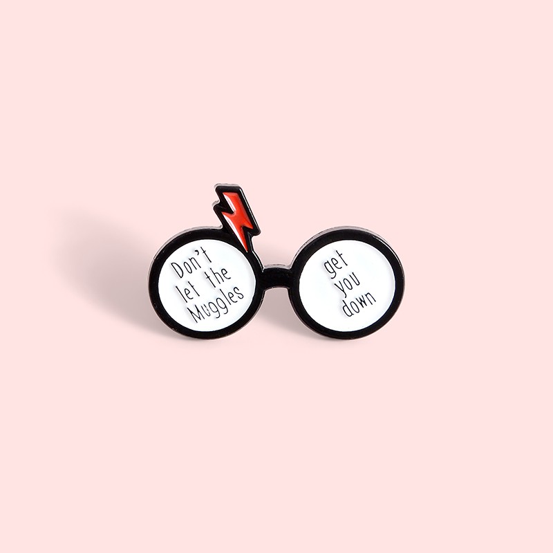 Bros Pin Enamel Desain Kartun Kacamata Harry Potter Untuk Pakaian Wanita