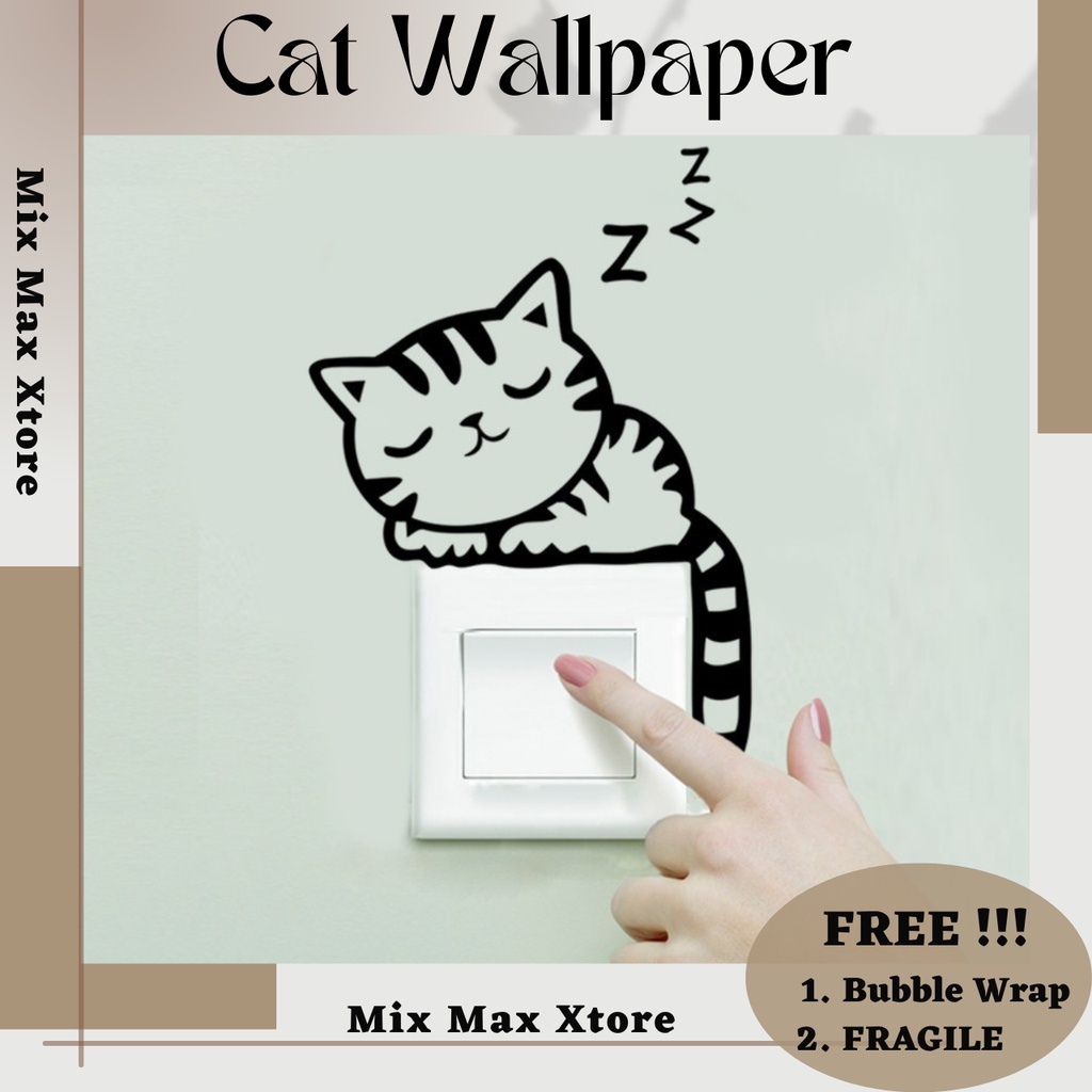 Sticker Wallpaper Dinding Dog/Cat - Black