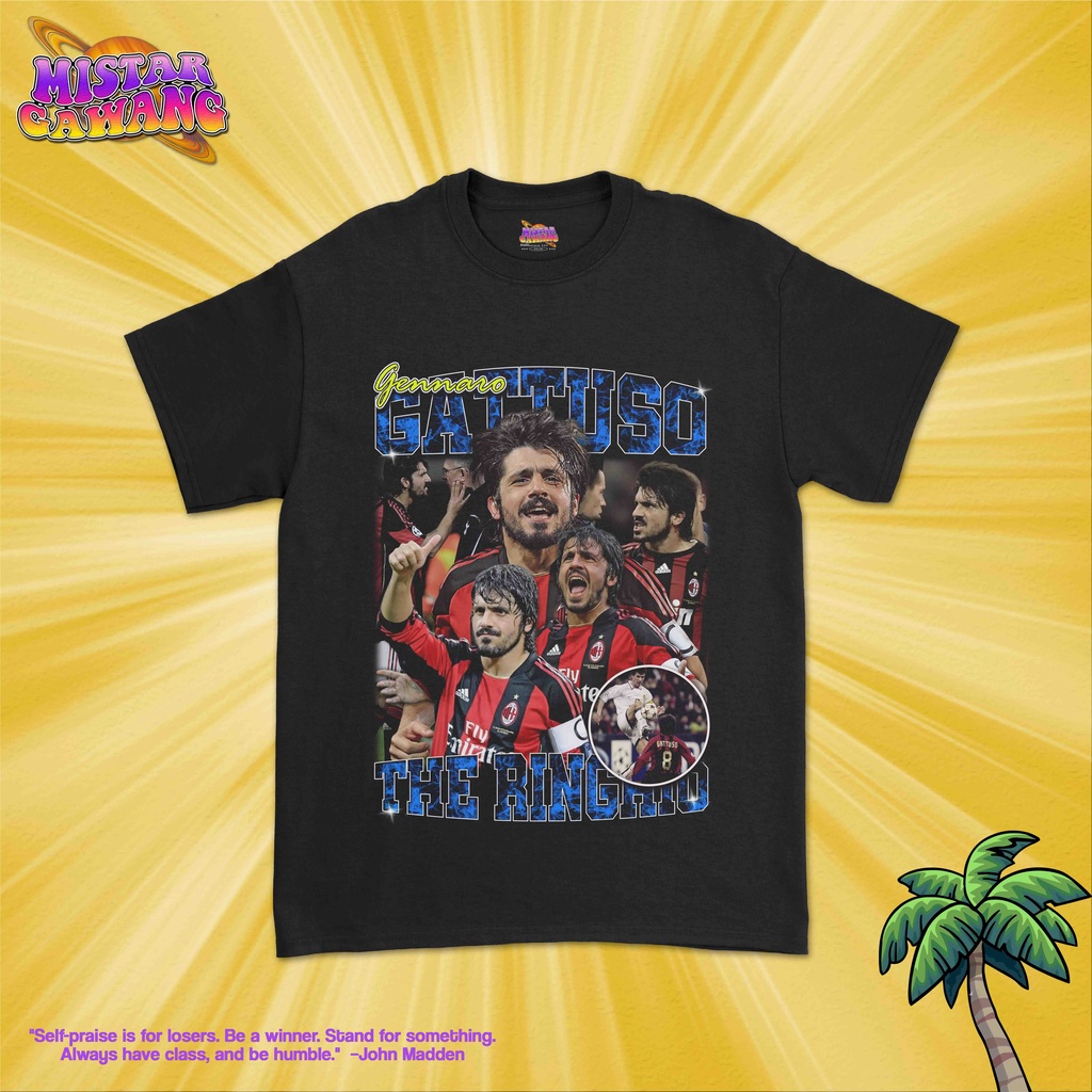 Kaos Gattuso AC MILAN Jersey Cotton Combed 24S Vintage T-shirt / Cotton Combed 24S / Unisex Pria & W