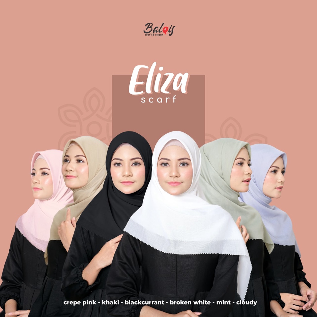 JILBAB SEGI EMPAT POLOS ELIZA SCARF VOAL PARIS LASER CUT BALQIS HIJAB