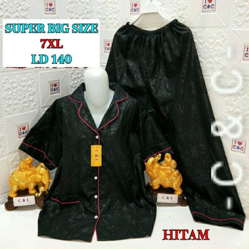 CNC - Baju Tidur/Piyama CP 7XL Hembos/Super Big Jumbo Ld140-Hitam