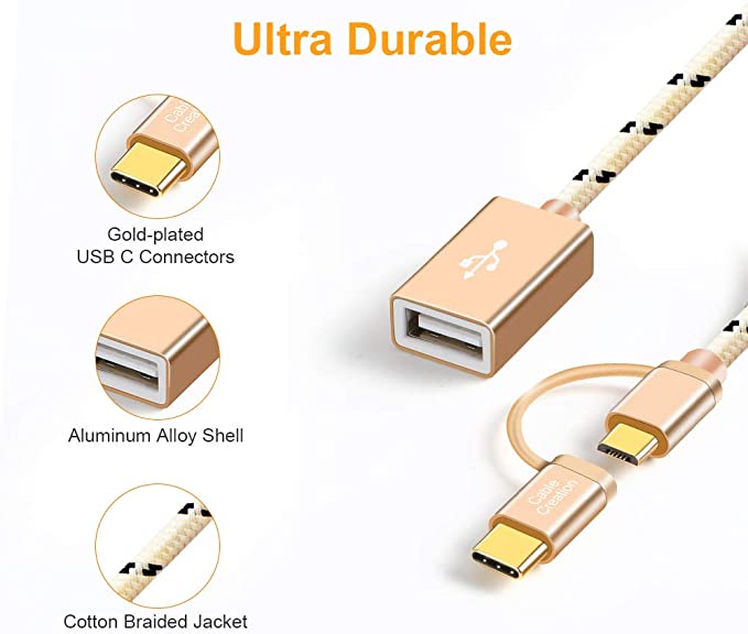 Adapter Transmisi Data Otg Micro Usb Tipe C Model Kepang Untuk Android