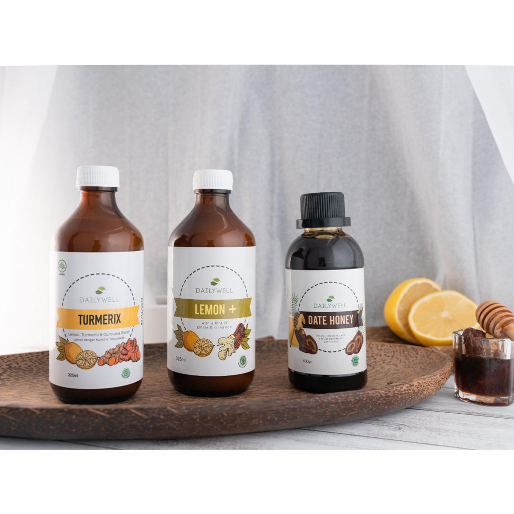 Paket hemat Dailywell - Bundling Daily well - Healty Detox Lemon+Date+Turmerix - Lemon Kunyit Madu