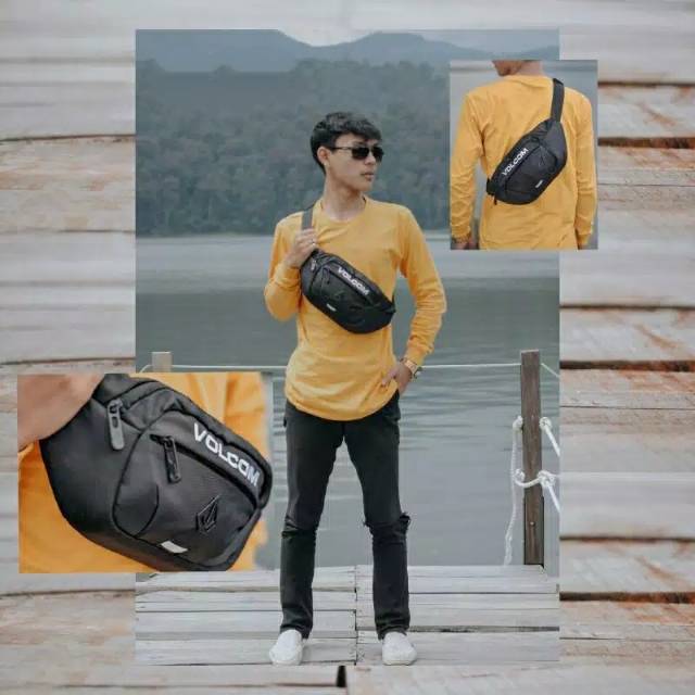 Tas volcom logo besi / waistbag volcom / tas selempang volcom