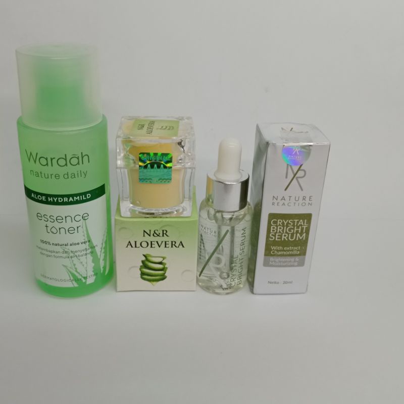 3in1 Paket Cream Aloevera + Serum NR + Essence Toner Wardah