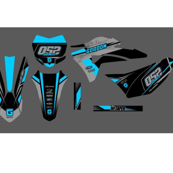 LANGSUNG ATC.. DECAL DTRACKER DECAL GORDON DECAL KLX 150 S, G, L, BF CUSTOM HITAM PUTIH
