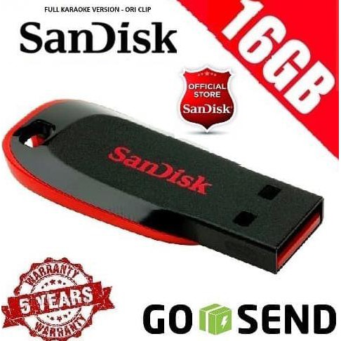 Flashdisk Sandisk 16GB 300 Lagu Karaoke Klip Asli Aplikasi Karaoke