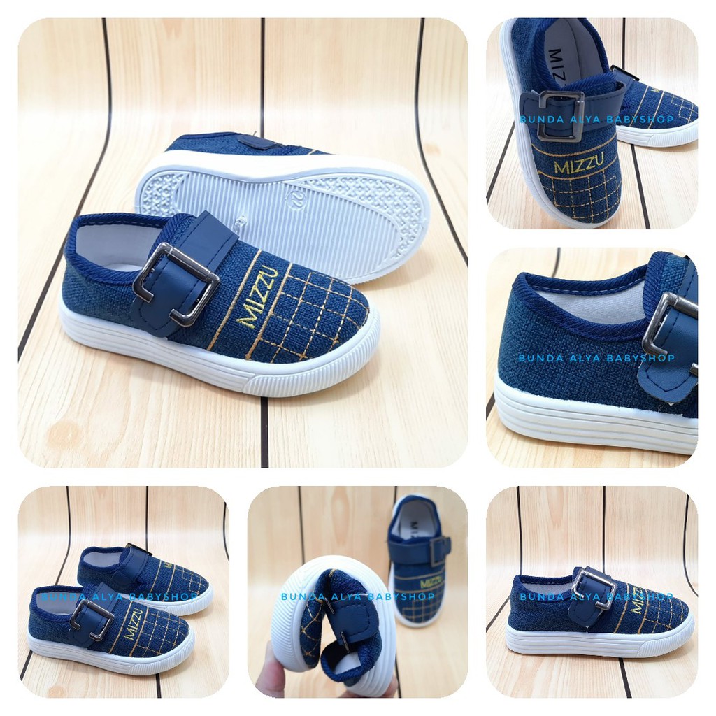 Sepatu Anak Laki Laki IMPORT 5 6 7 Tahun NAVY Alas Karet Anti Licin - Sepatu Anak Cowok Premium MIZZU Size 21 - 35