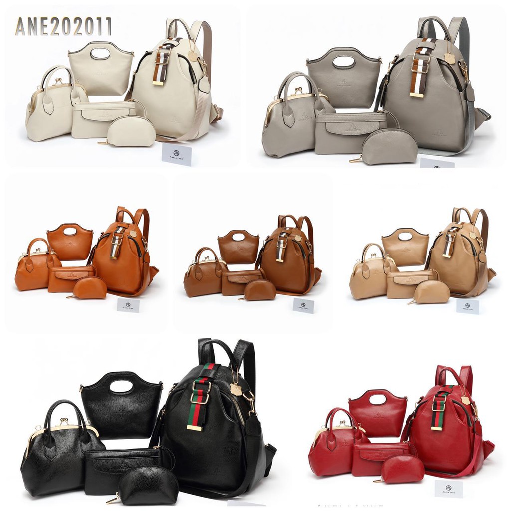 TAS WANITA ANELA LYNA NISRINA BACKPACK ANE202011 SET 5IN1
