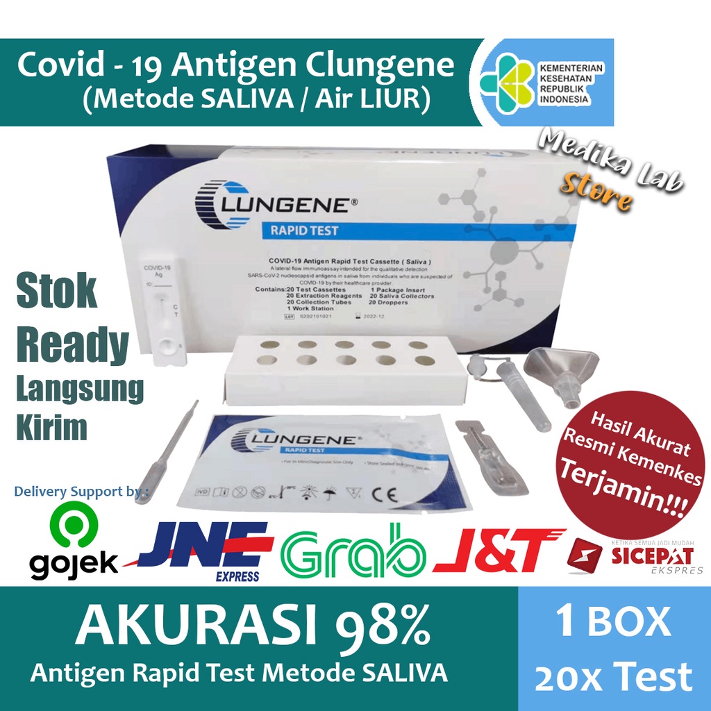 Antigen Saliva (Air Liur) Rapid Test | isi 20 pcs Original