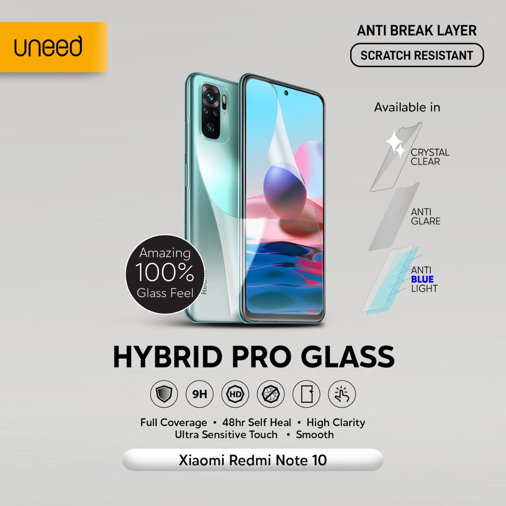 UNEED Hybrid Pro Anti Break Screen Protector Redmi Note 10 Full Cover